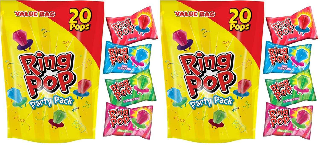 Ring Pop Lollipops - Bulk Candy Individually Wrapped Suckers Variety Party Pack- 50 Count w/Assorted Flavors - Hard Candy for Party Favors, Kids &amp; Goodie Bags