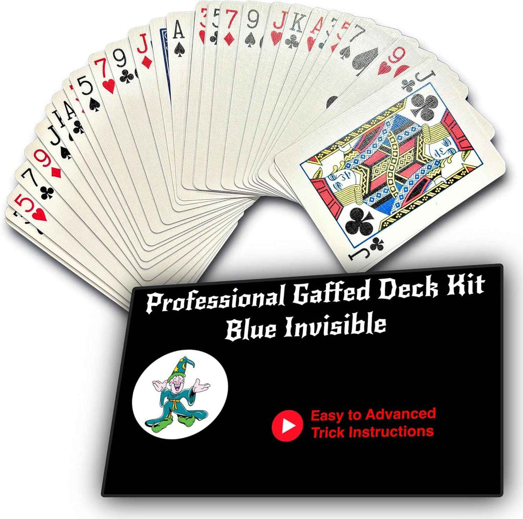Teds Sterling Magic Professional Gimmicked Card Deck for Beginner to Pro Magicians, Appearing, Teleporting and Transforming Trick Cards (Blue Wizard Taper)