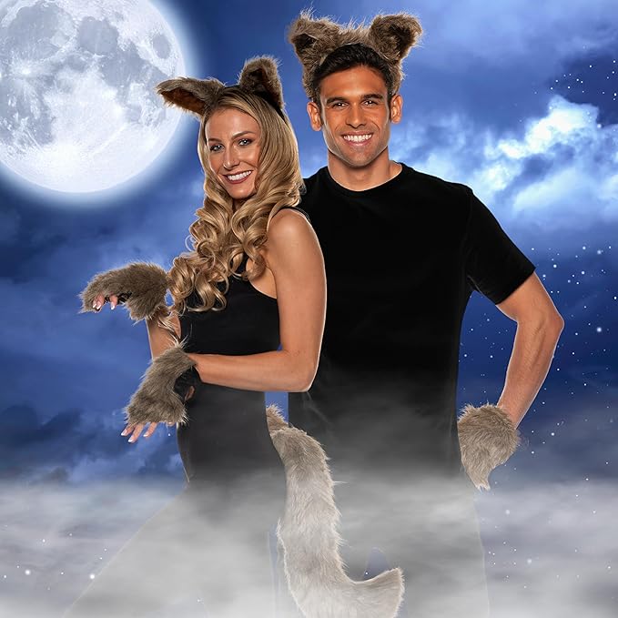 Cute Brown & Gray Animal Werewolf Costume Accessory Kit by HalloweenStore.com