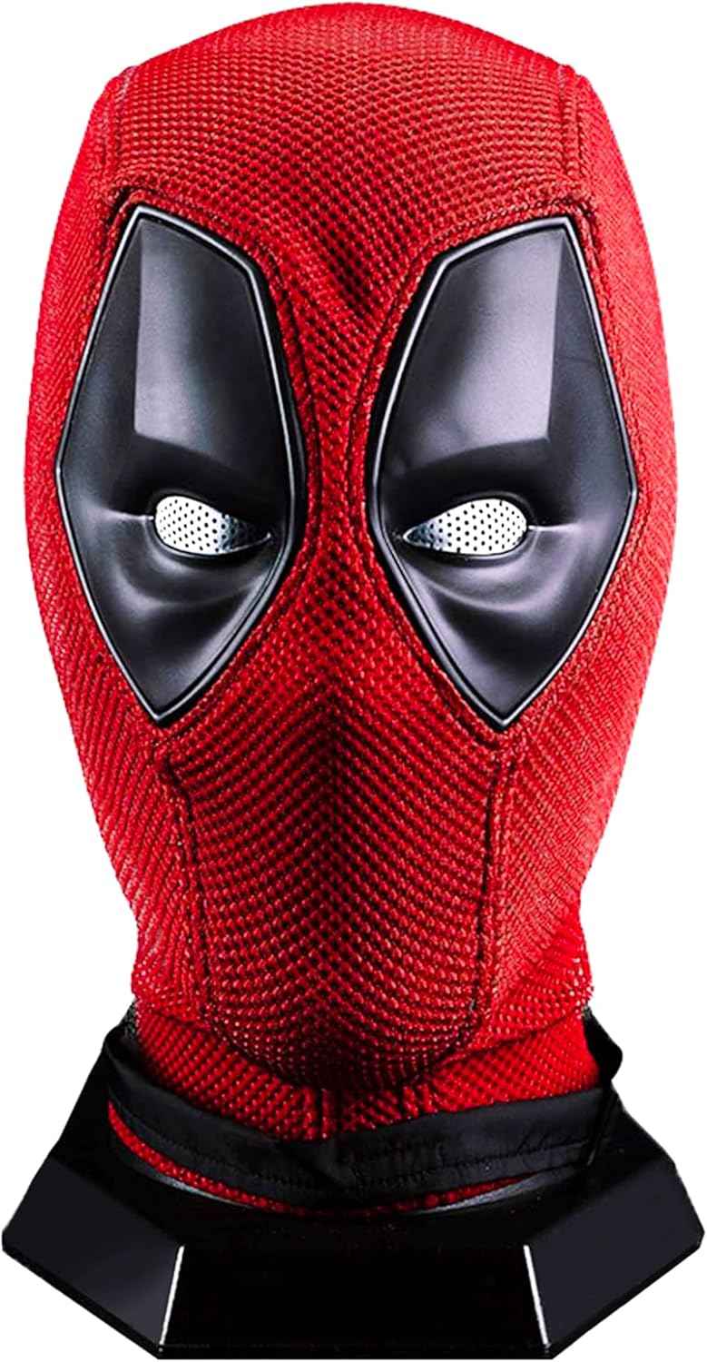 Superhero Wade Wilson Costume Halloween Red Helmet Mask Knitted Deadpool by SHOMICOBOUTIQUE