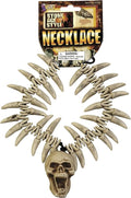 Stone Age Teeth And Skull Necklace Caveman Accessory by HalloweenStore.com