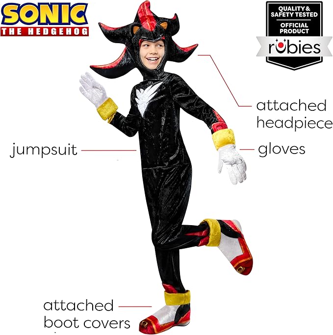 Sonic The Hedgehog: Shadow Deluxe Boys Costume by HalloweenStore.com