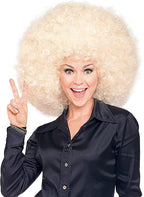 Super Afro Wig Blonde Unisex For Adults by HalloweenStore.com
