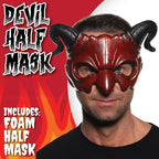 Adult Red and Black Devil Foam Masquerade Costume Mask With Horns by HalloweenStore.com