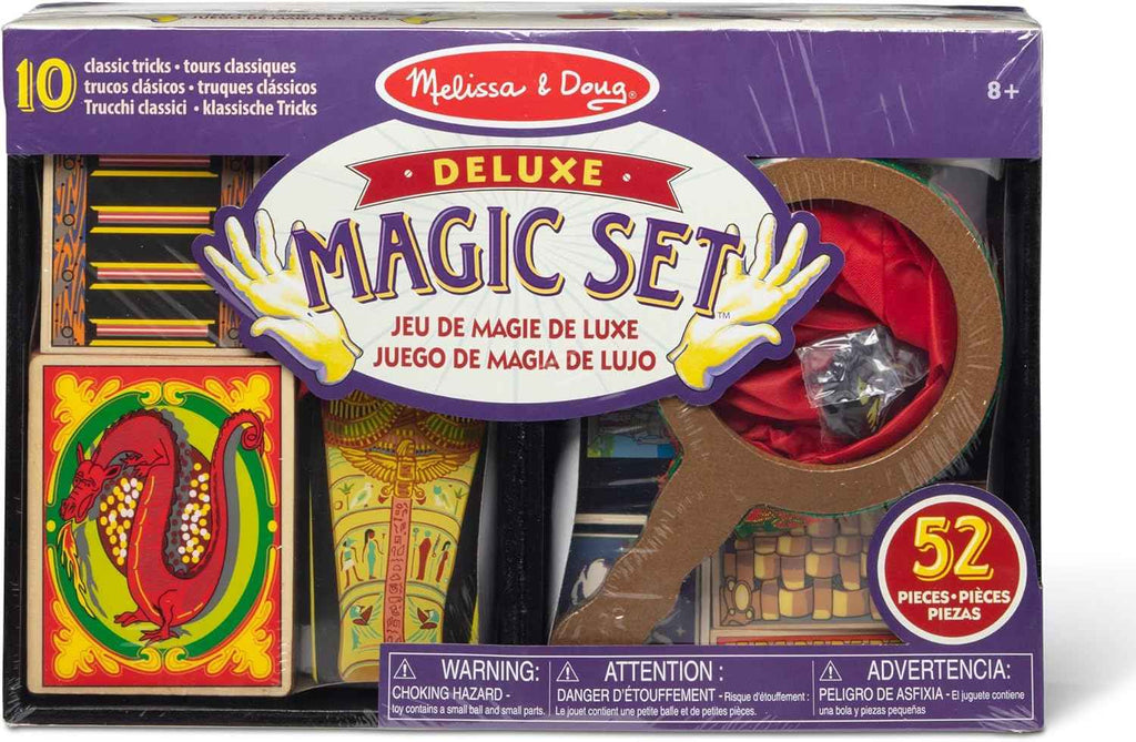 Melissa &amp; Doug Deluxe Solid-Wood Magic Set With 10 Classic Tricks Magician Props Magic Set for Kids Ages 8