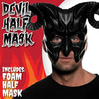 Adult Black Foam Half Devil Masquerade Costume Mask by HalloweenStore.com