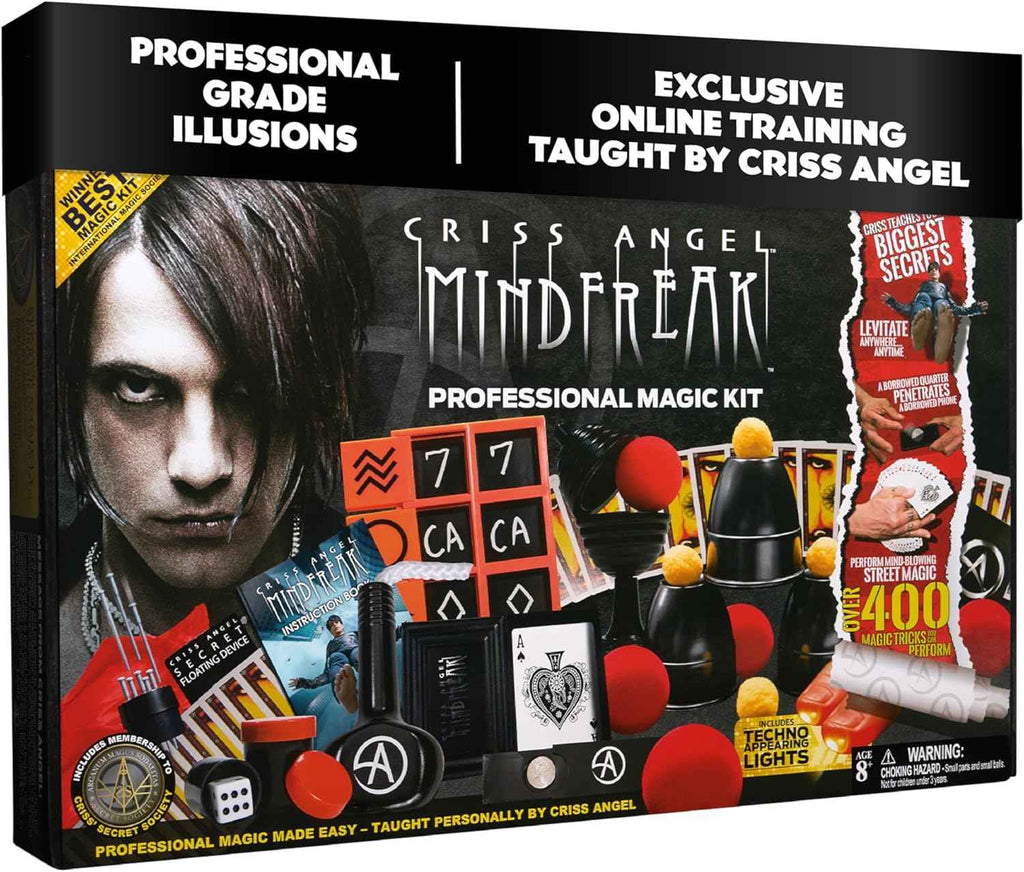 Criss Angel MINDFREAK Professional Magic Kit – 400  Magic Tricks – Easy-to-Learn Tricks for Kids, Teens &amp; Adults, Intermediate Kit