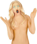Adult Fabric Sexy Doll Mask with Attached Long Blonde Wig by HalloweenStore.com