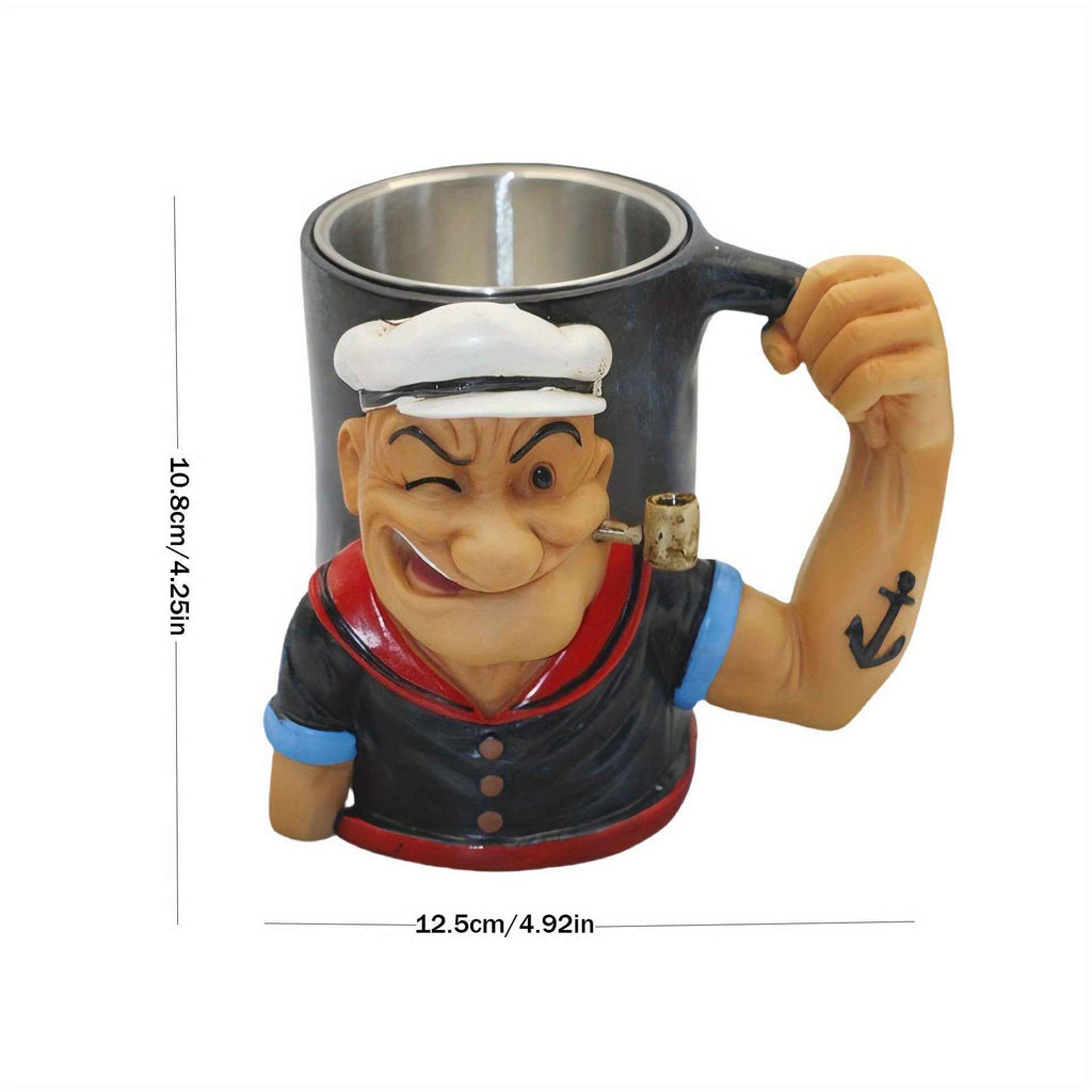 3D Mug - Large Capacity Resin Coffee Cup with Cartoon Design, Durable ABS Material, Perfect for Home, Office, Or Holiday Gifts, Unique Drinking Organ, Office Drinkware | Cartoon Character Mug | Durable Drinkware