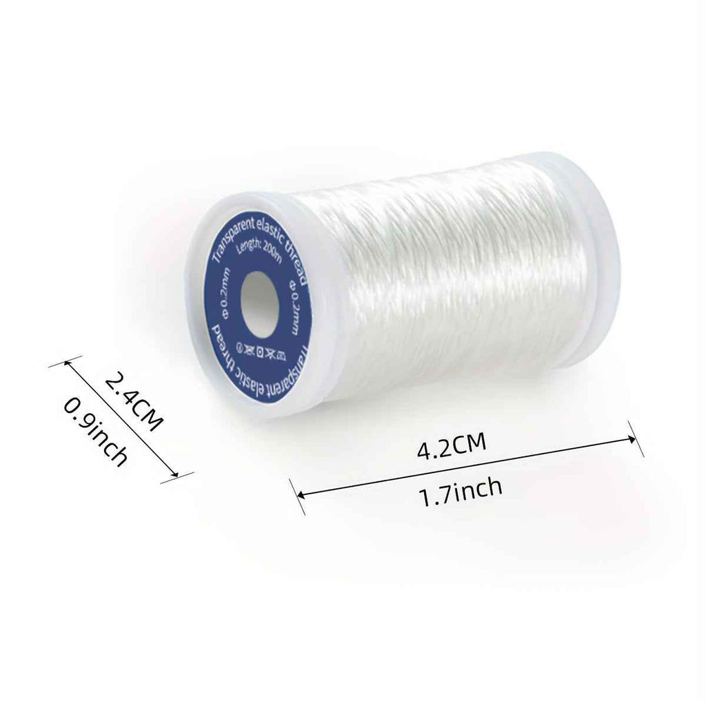 BEN YEDD Transparent Elastic Thread 0.2Mm Very Fine Invisible Transparent Elastic Thread Can Be Used As Magic Props Stretchy And Not Easy to Break Can Be Used for Sewing, Threading Beads Bracelets