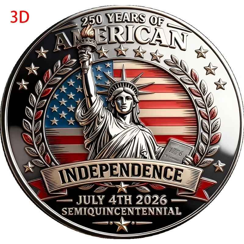Replica Coin 250th Anniversary Commemorative Coin of the United States, Exquisite Gift Collection Commemorative Coin, Historical Souvenir Display, Collector's Gift, American Commemorative Coin, Collector's Copy Coin, Yellow Commemorative Coin