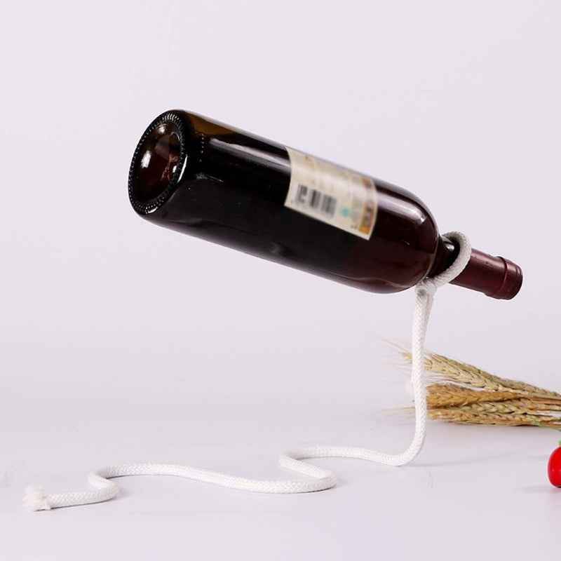 Stainless Steel Magic Suspending Rope Wine Holder - Floating Illusion Serpentine Bottle Rack, Creative Home Bar Decor & Novelty Gift, Wine Rack