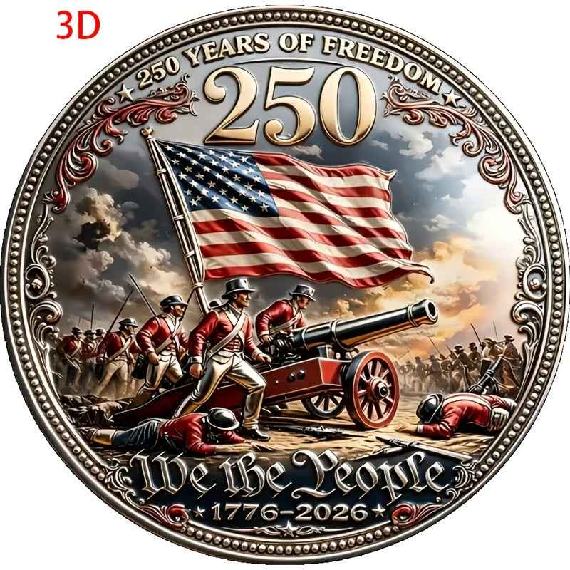Replica Coin 250th Anniversary Commemorative Coin of the United States, Exquisite Gift Collection Commemorative Coin, Historical Souvenir Display, Collector's Gift, American Commemorative Coin, Collector's Copy Coin, Yellow Commemorative Coin