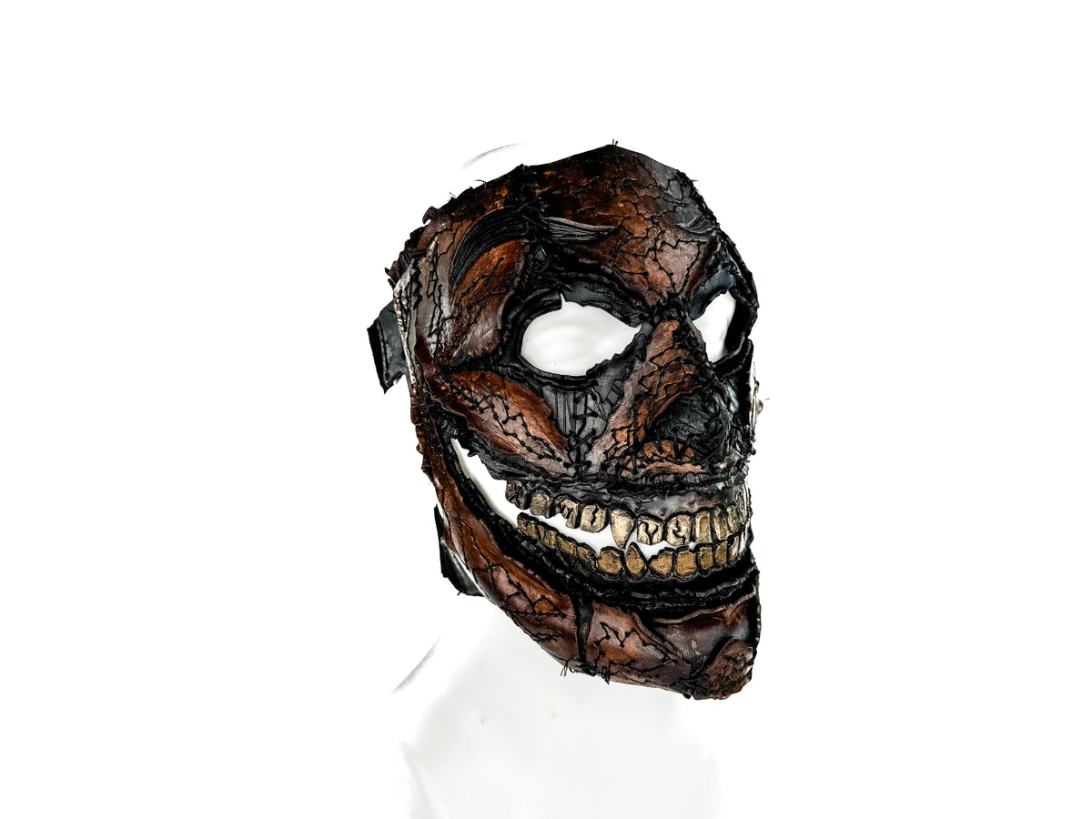 Genuine Leather Mask - GigaMyme Leatherface Edition - Handmade Mime Full Face Cover for Halloween, Performance or Cosplay Costume by Rockwell Masks