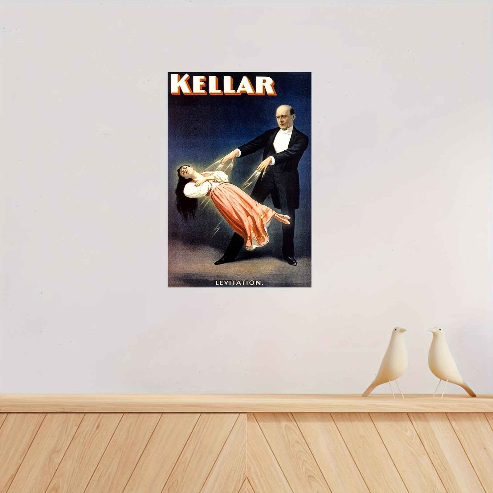 2D Flat, 2D Flat, 1pc a Vintage Magic Poster Featuring The Harry Kellar Levitation Illusion, Reproduced on Premium Canvas. This 12X18 Inch Artwork Is Perfect for Home Theaters, Performance Spaces, And As Gifts for Magic Lovers