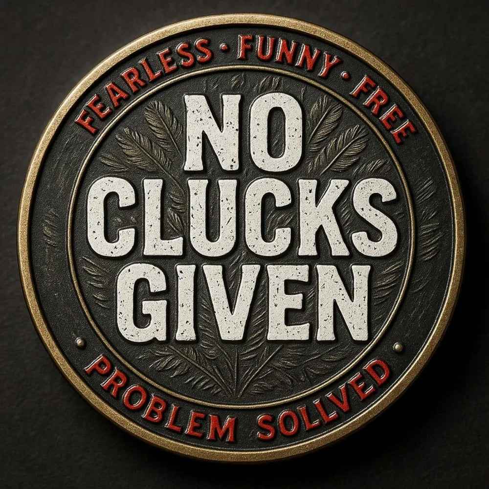 Ten Commemorative Coins Featuring a 3D Relief Design, Playful Quotes in a Chicken-Like Language, Bold, Funny, And Liberating, Creatively Crafted Coins Without Any Grievances