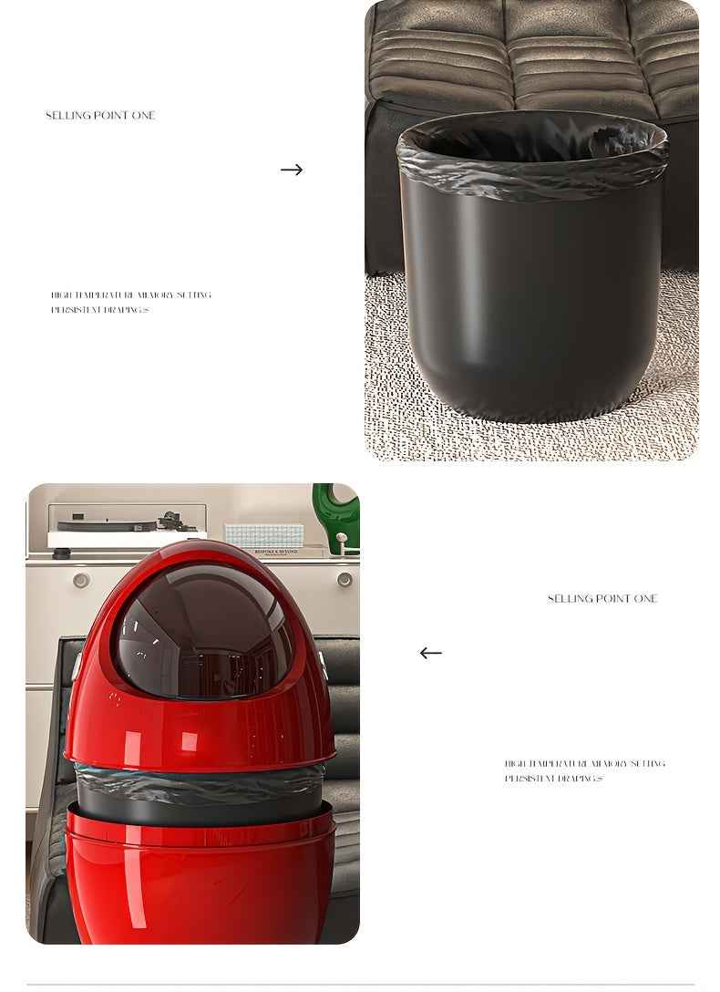 Modern And Elegant Dinosaur Egg Trash Can with High Appearance, Featuring Double-Bucket Design And Large-Capacity Oval Wheeled Trash Can with Lid