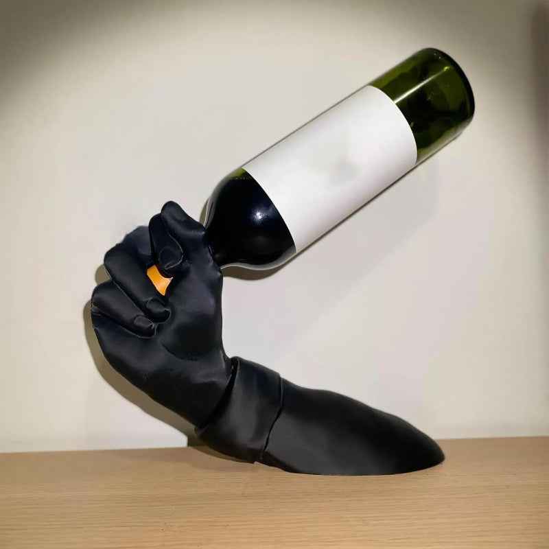 Single-Bottle Wine Rack Suitable for Home Kitchen Bar Countertop - Modern Resin Wine Holder with Displayable Wine Bottle Fixation Device, Decorative Space-Saving for Countertop Storage, Resin for Bottle Display