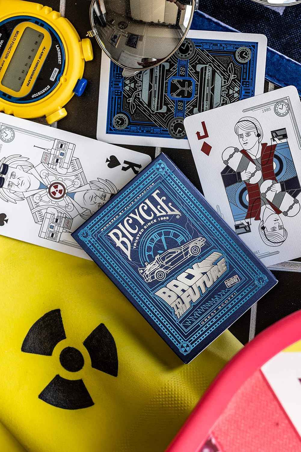 Bicycle Back To The Future Playing Cards 1 Pack, Premium, Foil, Metallic , Blue