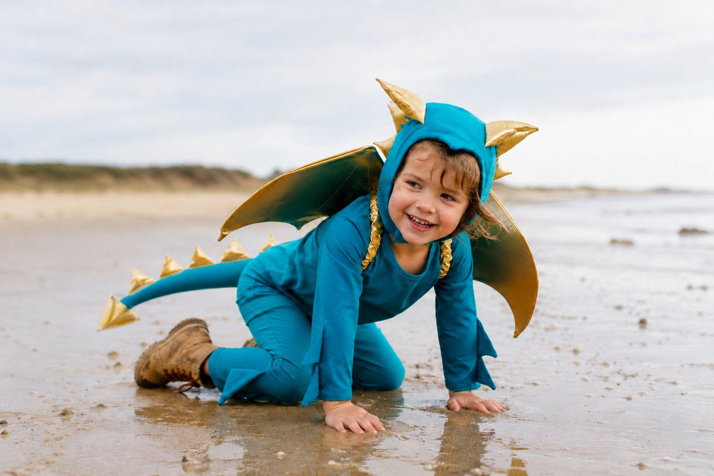 Jade Blue and Gold Dragon Costume by Band of the Wild