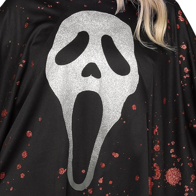 Glittering Ghost Face Adult Poncho by HalloweenStore.com