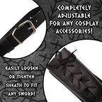 Celtic Sword Back Sling Faux Leather Holster Viking Knight Medieval Costume Accessory by HalloweenStore.com
