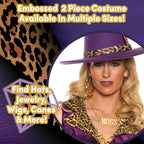 Sexy Velvet Pimp 70's Retro Disco Women Purple Dollars & Dreams Costume by HalloweenStore.com