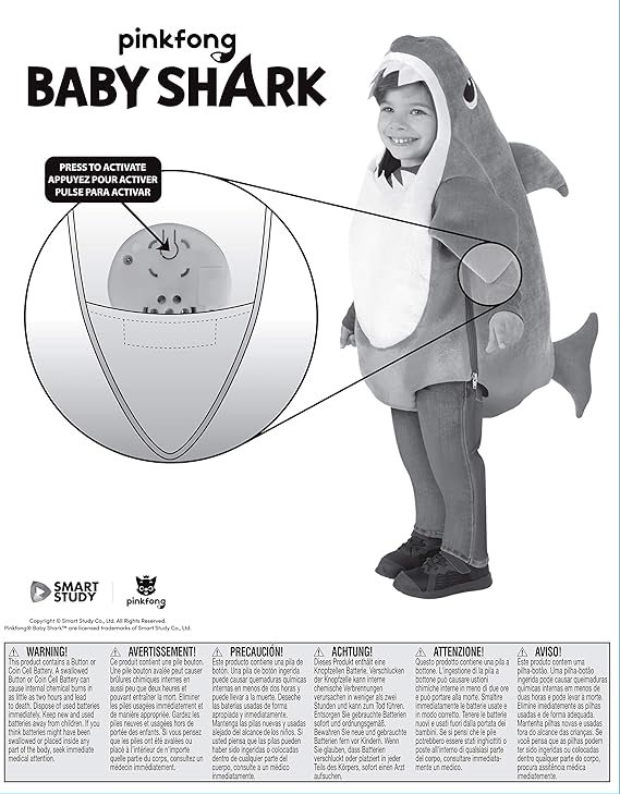 Kid's Daddy Shark Costume with Sound Chip by HalloweenStore.com