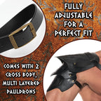 Adult Faux Leather Shoulder Armor Pauldron Viking Pirate Costume Accessories by HalloweenStore.com