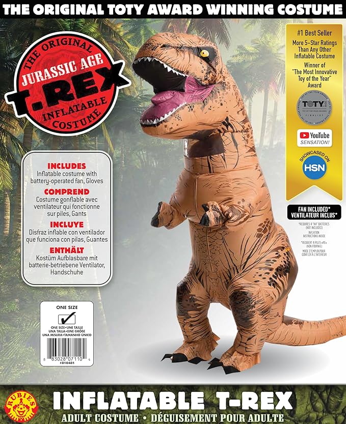 The Original Inflatable T-REX Dinosaur Adult Costume by HalloweenStore.com