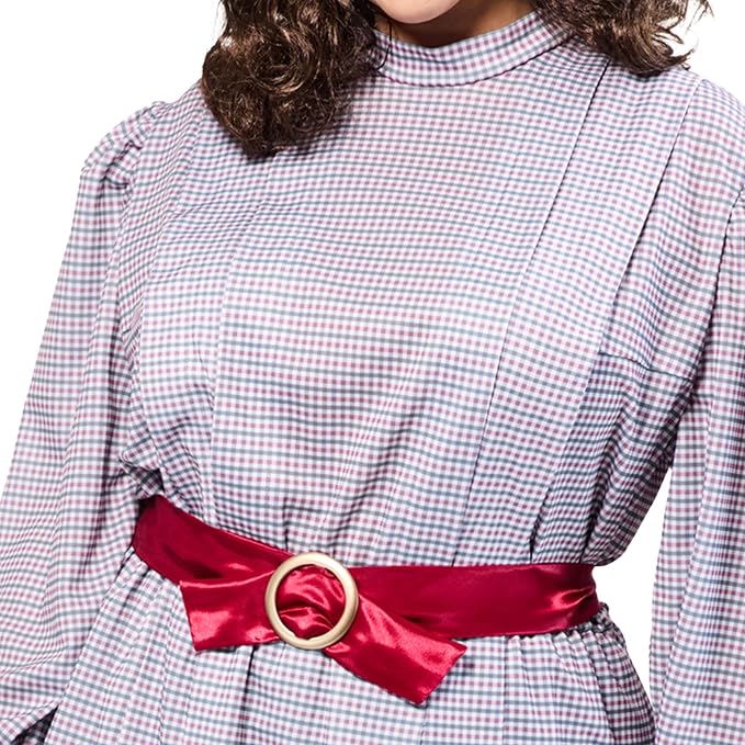 Samantha Parkington American Girl Doll Plaid Womens Costume Dress by HalloweenStore.com