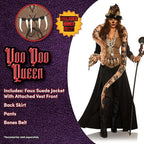 Voodoo Queen Priestess Witch Doctor Skull Priest Women's Costume by HalloweenStore.com