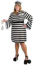 Female Prisoner Plus Size Dress Costume by HalloweenStore.com