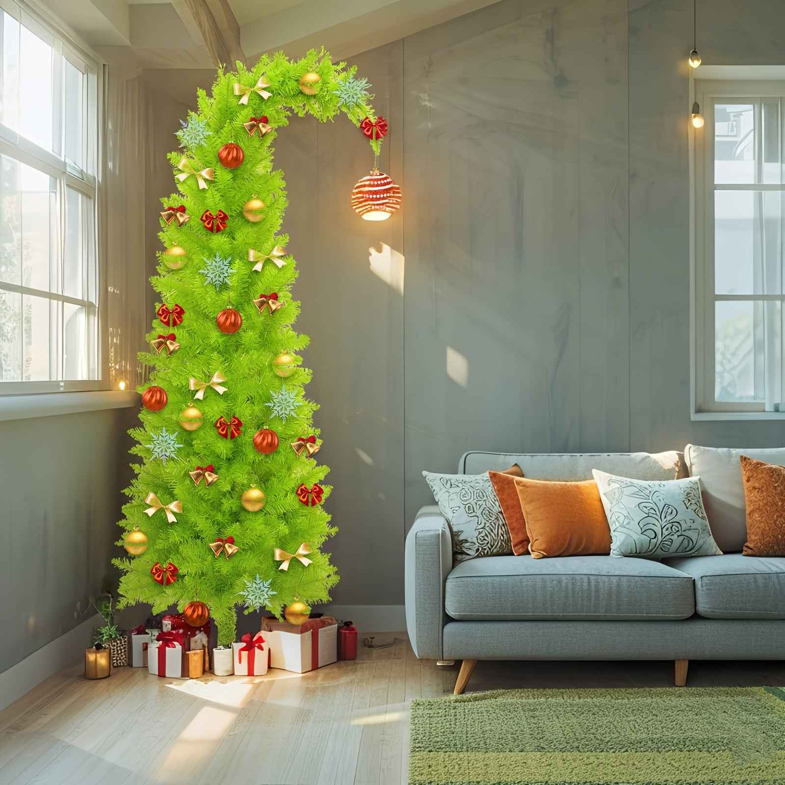 Enchanting Artificial Christmas Tree with Decorative Lights and Skirt for Festive Home Decor