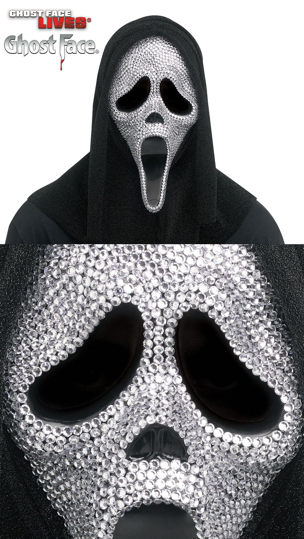 Fun World Scream Ghost Face Bling Character Costume Mask by HalloweenStore.com