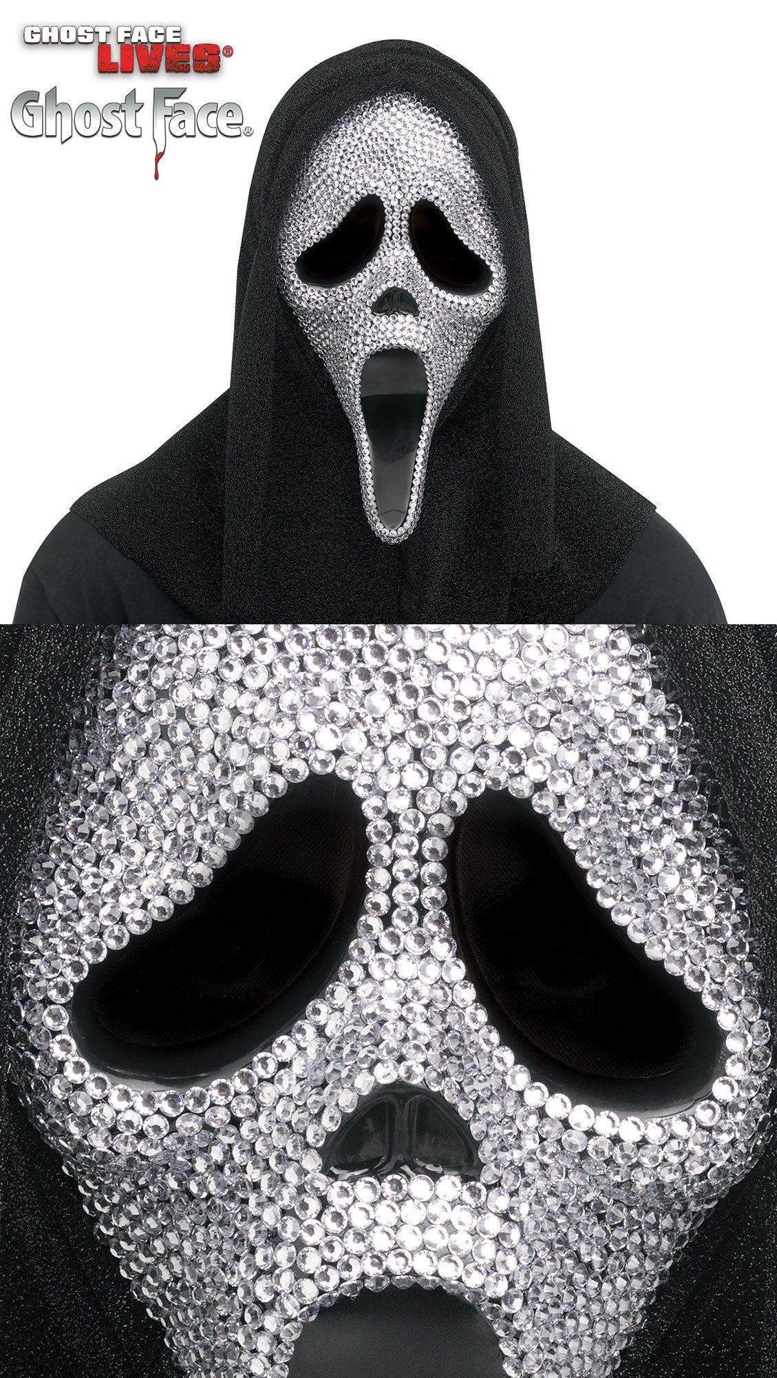Fun World Scream Ghost Face Bling Character Costume Mask by HalloweenStore.com