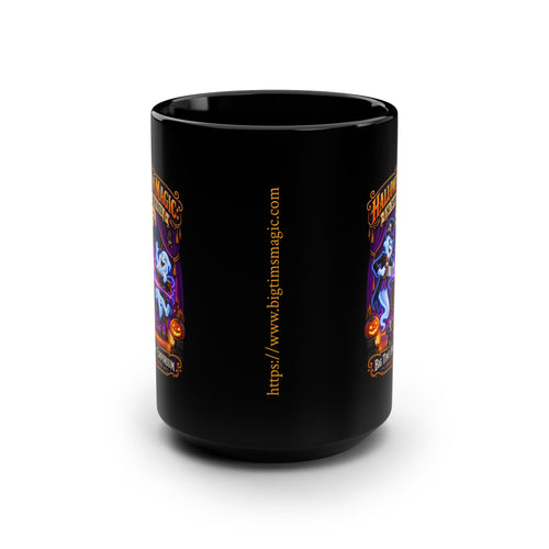 15oz Black Mug — 'Halloween Magic - No Bodies Required" Coffee Cup by Printify