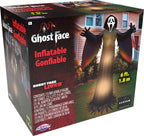 6 FT Ghost Face Lawn Light Up Inflatable by HalloweenStore.com