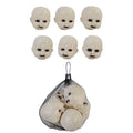 6 Plastic Small Creepy Doll Heads in Mesh Bag by HalloweenStore.com
