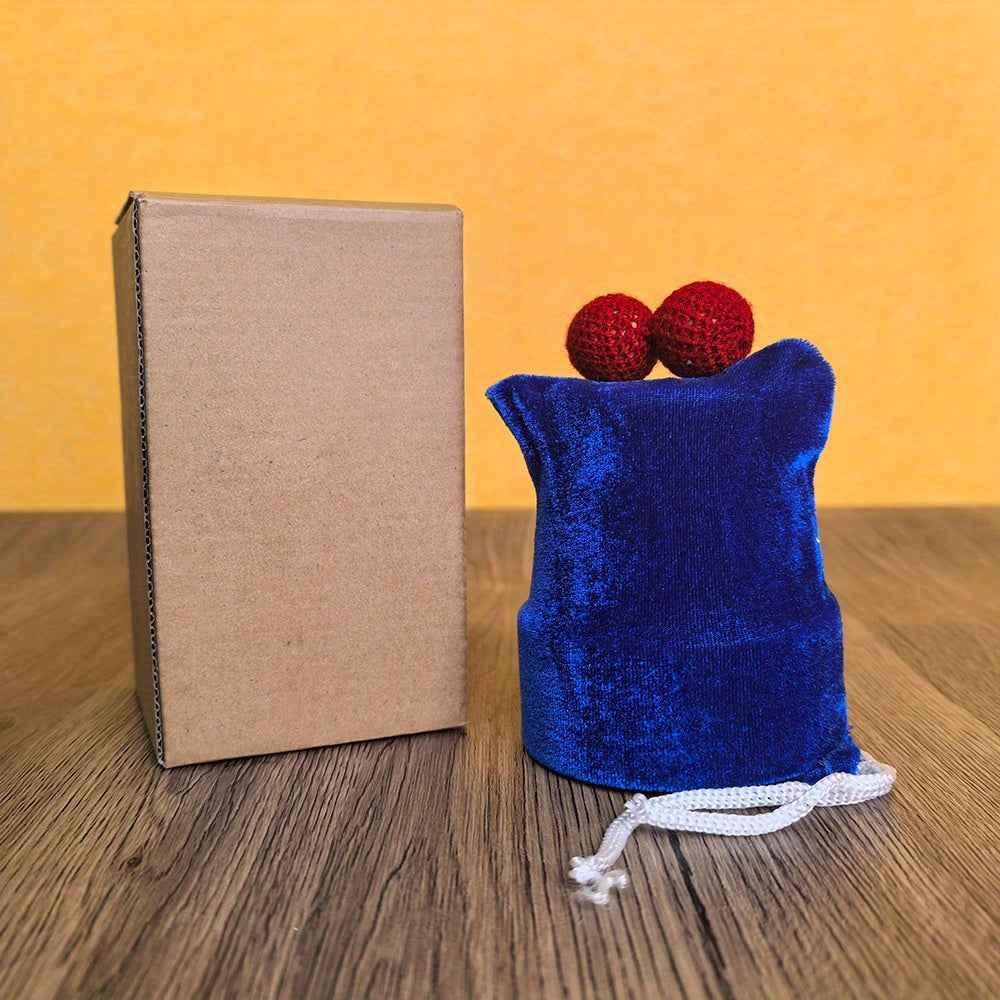 Magic Cup Magic Prop Set - The Color of the Storage Bag Is Random - Comes with a Special Red Ball and an Ordinary Red Ball, Achieving the Amazing Effect of the Red Ball Freely Passing Through the Cup Wall. The Effect Is Stunning, and the Performance