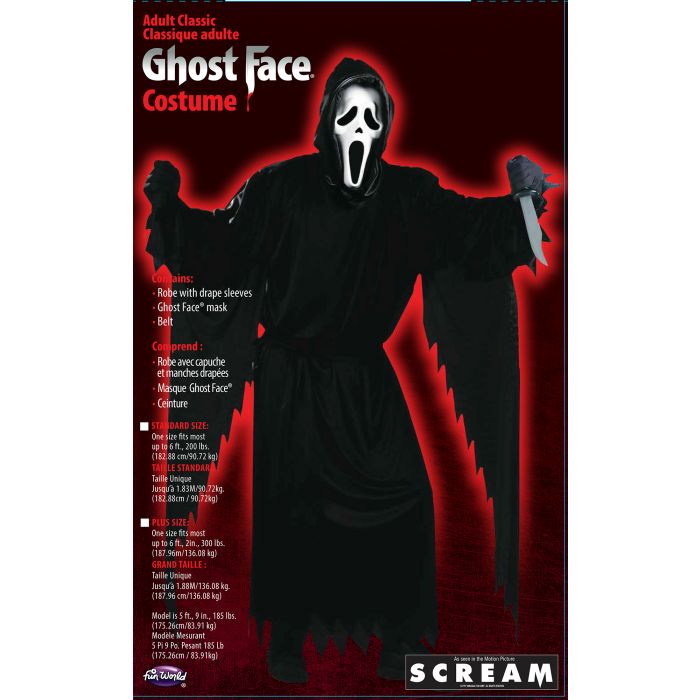 Men's Ghost Face Scream Adult Costume by HalloweenStore.com