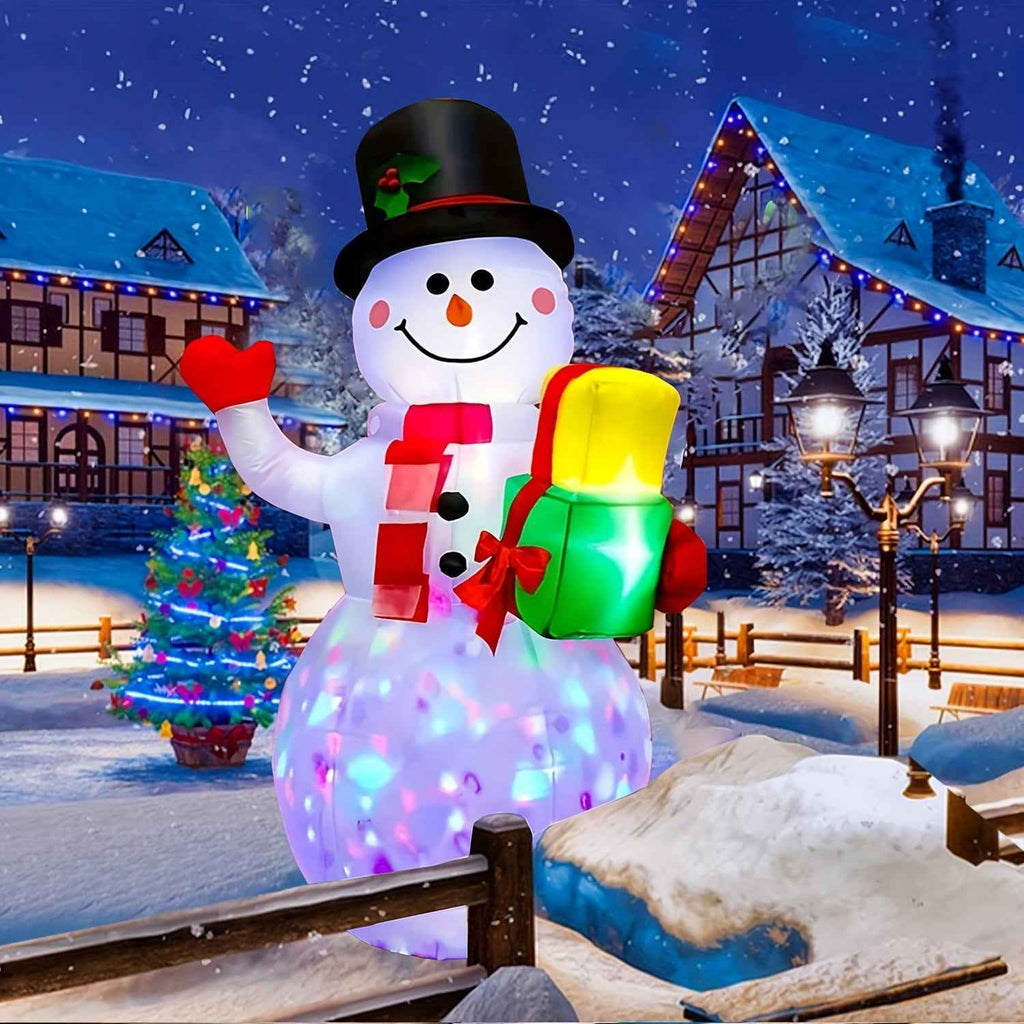 1pc 1pcs 1pc 1pcs 1pc 5ft Inflatable Snowman with Rotating LED Lights - Outdoor/Indoor Blow-Up Christmas Decoration Suitable for Yard, Garden, Parties - Standalone Winter Decor (Compatible for)