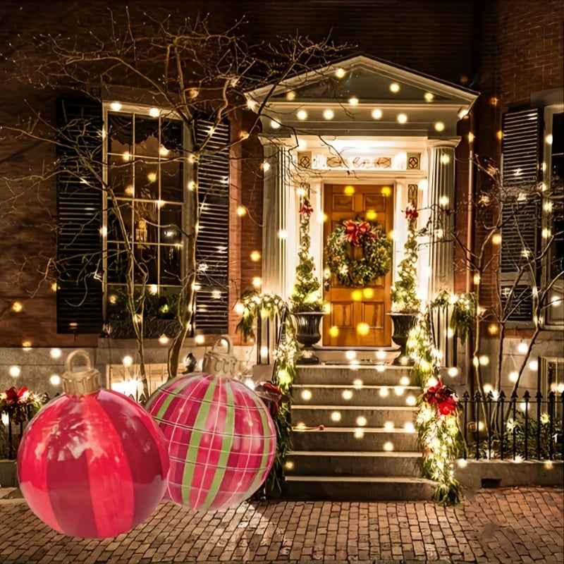 1pc PVC Inflatable Ball, 24-Inch Large Outdoor Fun Festive Atmosphere Printed Inflatable Decoration Ball