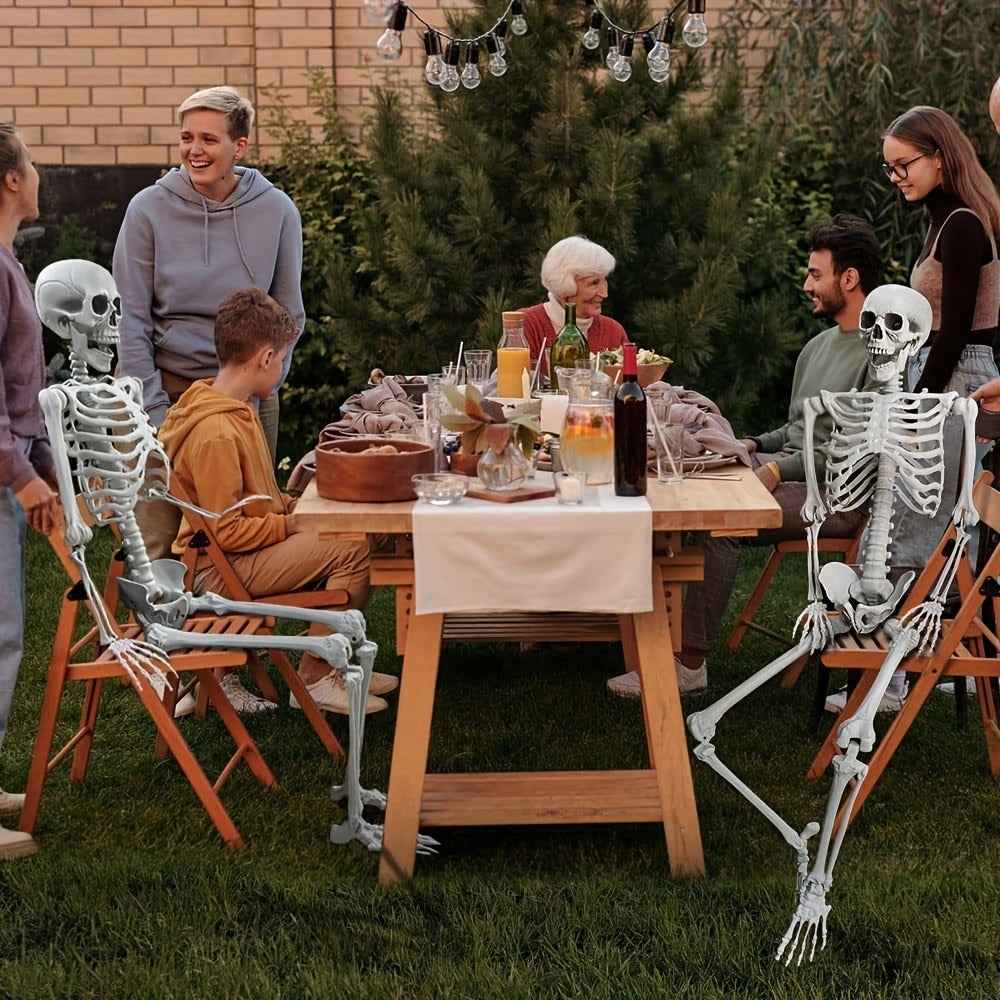 1pc, Oversized Halloween Skull Skeleton, Haunted House ArranSynthetic Gemstoneent Props, Bar Decoration Props, Bone Joints Can Be Activated, Head And Crane Can Be Removed, Halloween Party Decor,Christmas
