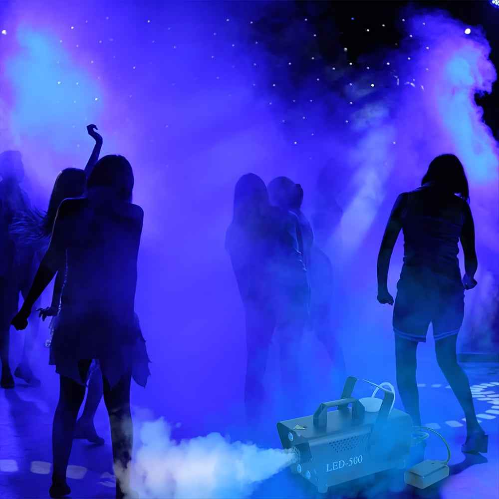 500W Muti Color Machine Fog Smoke with RGB LED, Halloween Smoke Effect, 13 Colorful LED Lights Effect, 8lights, Adjustable Light, 2000CFM Fog, Indoor, Perfect for Halloween, Party, Weddingand Stage Effect, Party, Disco Dj Effect