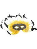 Adult Yellow & Black Feather Eye Mask by Masquerade