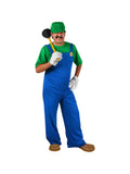 Funny, Green Retro Plumber Brother Costume, Halloween by Masquerade