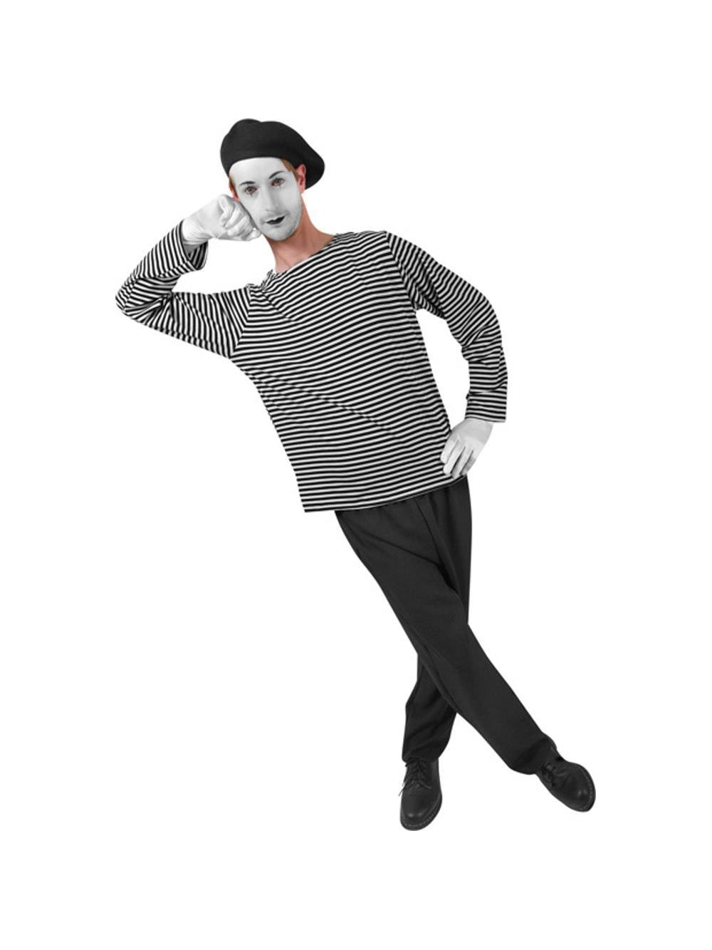 Funny, French Mime Adult Costume, Halloween by Masquerade