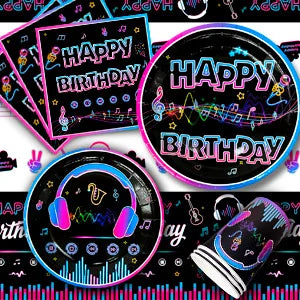 Tik Tok Party Supplies,93pcs Tiktok Party Decorations & Tableware Set - Tik Tok Party Cups,Napkins Backdrop etc Party Supplies - Big Tim's Magic Emporium