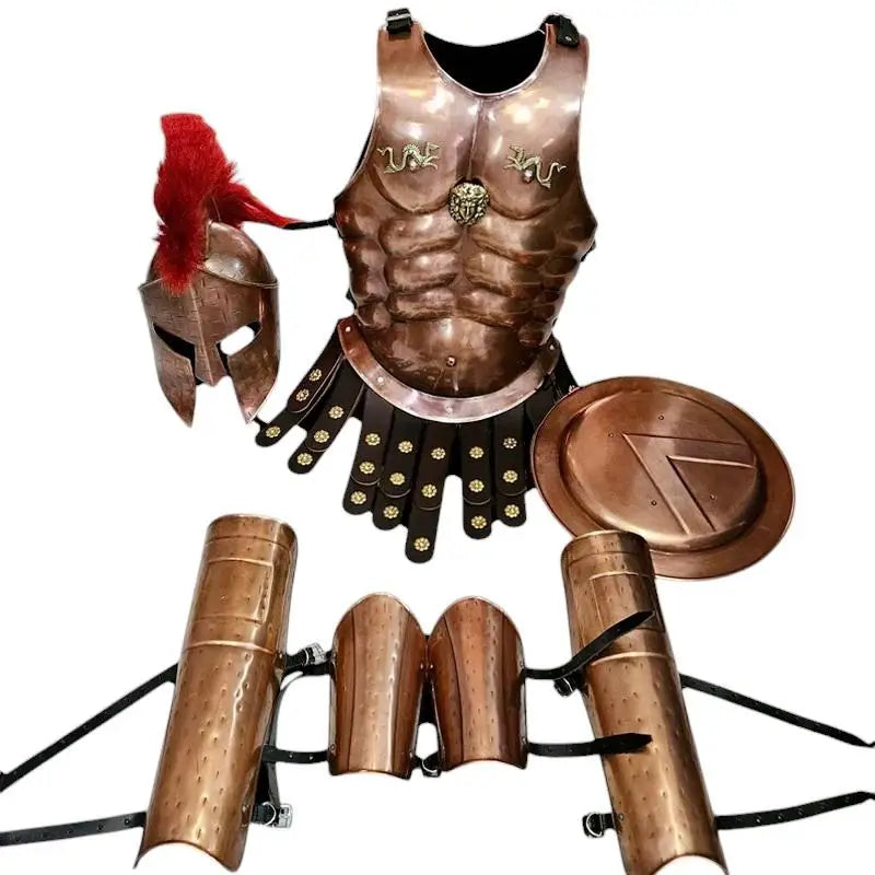 Full Roman Gladiator Armour Set Handcrafted Mild Steel Muscle Cuirass Helmet Shield Greaves and Arm Guards for Cosplay